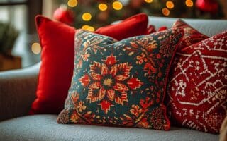 Créer une ambiance chaleureuse avec des coussins de noël