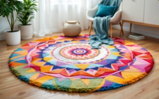 Tapis rond multicolore : l’éclat qui manquait à votre déco